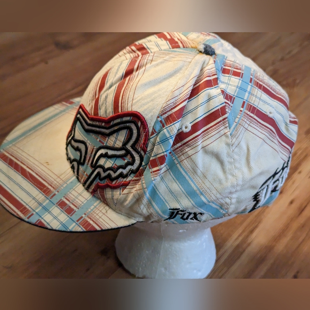 Fox Racing Flexfit Hat Ball Cap Fox Riders Fits Size L/XL Striped Logo